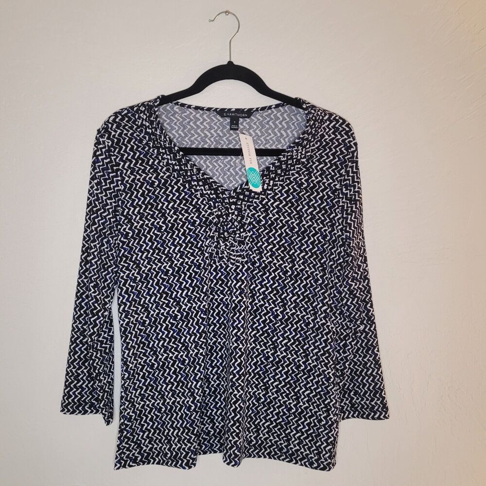 41 Hawthorn Stitch Fix Relita Macrame Neckline Knit Top Size Medium